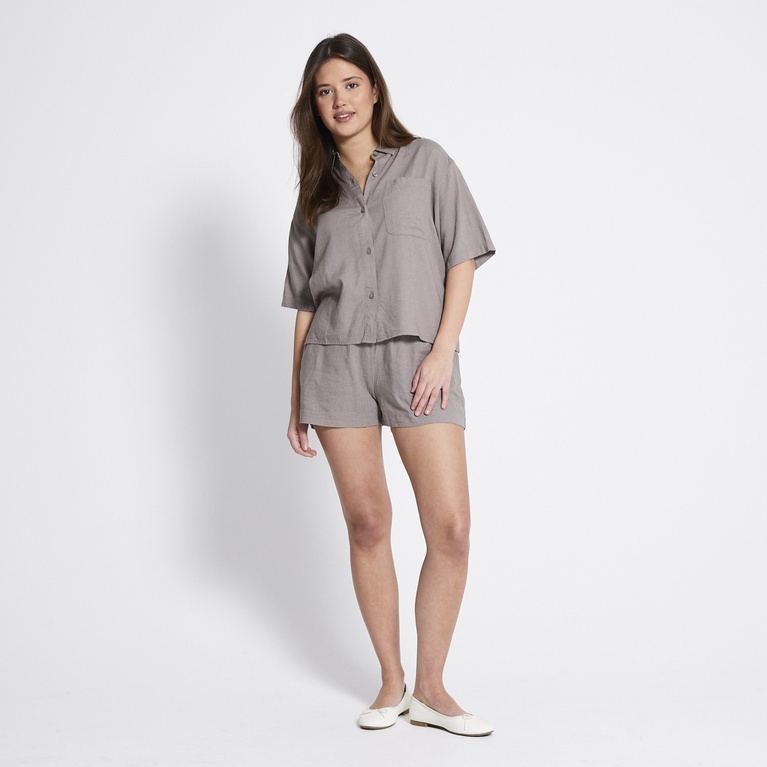 Kurzarm-Leinenbluse "Dana"